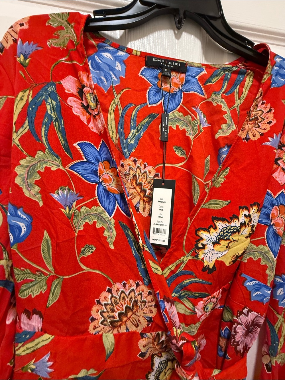 Floral Wrap Midi Dress in Red - Picture 3 of 3